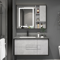 Rock board bathroom cabinet combination Modern simple light luxury bathroom set Bathroom sink Face wash basin cabinet