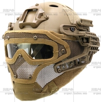 FAST PJ Armor tactical helmet with predator full face armored steel wire mesh mask goggles system sand