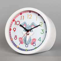 TQJ children alarm clock early education learning clock students use mute desktop clock fashion recognition clock rabbit table clock