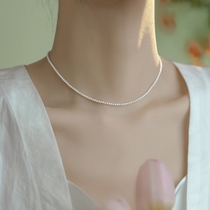 2mm fine baboy natural sea water small pearl necklace woman akoya light extravagant 18k gold superior sense lock bone chain