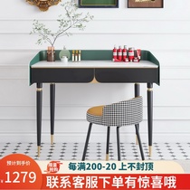 Light luxury rock board dresser Bedroom modern simple storage cabinet One-piece high-end makeup table Small net red ins wind