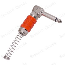 Audio microphone guitar cable mono 6 35 plug welding audio cable connector elbow with spring