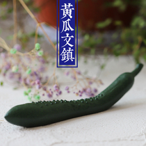 Japan imported ink cast iron Wenzhen cucumber town ruler Paperweight pressure ruler Pen holder iron town ruler