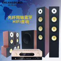 With Qisheng Xenko amplifier 5 1 home theater Wooden home floor-to-ceiling speaker TV projection audio set