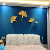 Light luxury decoration bedroom ginkgo leaf golden wall decoration simple modern sofa background wall decoration creative bedside