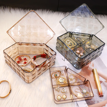 Transparent jewelry storage box earrings earrings earrings necklace handwear bracelet jewelry multi-layer small box 2021 New