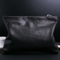  New leather mens clutch bag mens bag soft leather lambskin vegetable tanned leather clutch bag casual fashion clip bag wallet