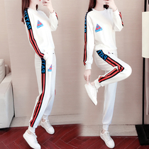 European station spring and autumn leisure sports suit women European fashion fashion brand fashion street dance fried street sweater pants two-piece set