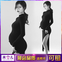 New photo studio pregnant woman photo clothing simple self-cultivation split knitted skirt pregnant mother Art Photo clothes rental
