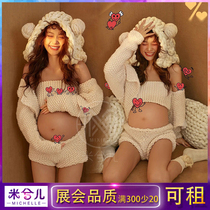 Pregnant women Photo clothing rental home cute hipster coarse knitted new photo studio Big Belly Art Photo Clothes