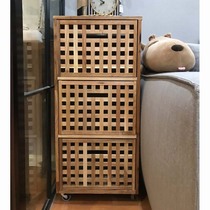 Kunrun wood industry solid wood with wheels four-bucket chest of drawers Three-bucket lockers Environmental protection finishing two-bucket storage cabinet