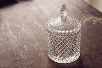 American vintage crystal glass jar cookie jar storage jar storage jar storage jar