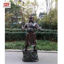 Bronze Guan Gong Buddha pure bronze large number statue 1 8 m Wu Caishen Solicit Fortune Red Bronze Color Floor Pendulum with Down Standing Knife