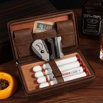 Cigar box portable cigar moisturizer box portable Cuban imported cigar lighter set cigar box skin