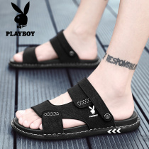 Flowers Playboy Sandals Sandals Mens Summer Outwear Sports Slippers Beach Mens Dual Use Driving Casual Genuine Leather Sandals