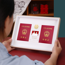 Storage collection commemorative gift marriage certificate Photo Frame Husband and wife couple license registration photo solid wood table decoration photo album