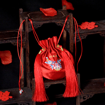 Chinese style wedding embroidery hair bag sachet purse bag love token pendant wedding custom sachet wedding gift