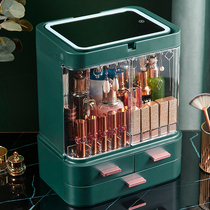 Cosmetic storage box with mirror one desktop dust jewelry lipstick mask skin care product dressing table rack
