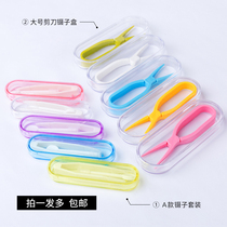 Contact lens clip Tweezers Silicone sleeve Large scissors clip Small suction stick wearing tool box Contact lens wearing device Q