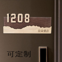 Creative wooden hotel homestay box VIP room number design high-end door number custom prompt sign
