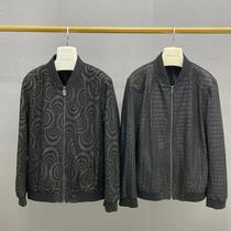2021 new mens short jacket simple slim thin sheepskin matte dark flower mens jacket autumn and winter