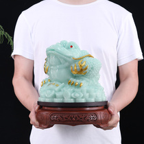 Three-legged Jade gold Chan fortune ornaments large Toad restaurant shop opening gift office cashier decorations