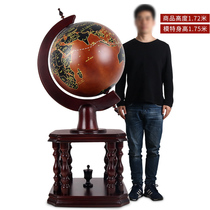 Pure solid wood globe ornament office living room floor decorations to send School company housewarming opening gifts