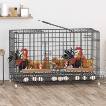  Chicken cage Chicken coop automatic egg rolling breeding cage household extra large chicken coop family outdoor folding manure cleaning stainless steel