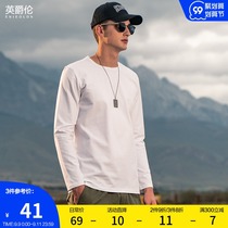 British Jue Lun three pin long sleeve 250g heavy cotton solid color T-shirt men base round neck base shirt body shirt