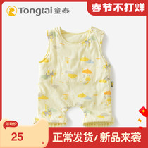 Tongtai baby thin cotton bellyband pure cotton baby with legs to protect belly bellyband spring and autumn