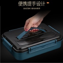 Insulation lunch box bento box office workers stainless steel portable separation student lunch box can be microwave oven heating grid type