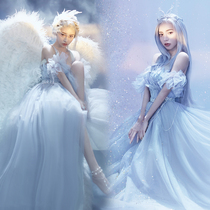 Dream Elf Fairy Anime Flower Fairy Art Photo Studio Dress New Mori Gray Feather Color Yarn