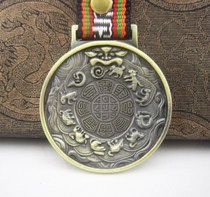 Tibetan bronze bronze bronze twelve Zodiac Manjusri Nine Palace Bagua Gossip Tapes Nine Gong Bagua Brand Waist