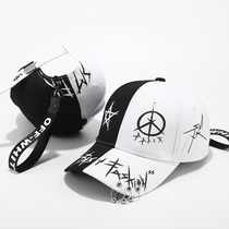 2021 new black and white color color personality baseball cap summer duckbill hat men and women hipster ins hip hop hat