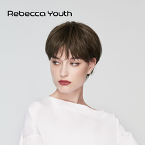 Rebecca wig female oblique bangs short straight hair full real hair intellectual elegant youth fashion fluffy natural headgear