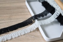 Japan imported rice gray black mesh tassel single lace lace accessories about 2cm wide