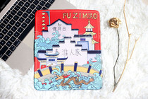 Pictorial Phonetic Hand Painted Nanjing Fu Zi Temple Original Mouse-Rubber Package Edge 