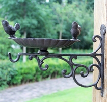 Special offer classic cast iron crafts wrought iron hook double bird European courtyard hanging blue hook bird food basin decoration hook