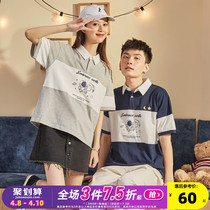 Don Lions 2021 Summer Couples Polo Shirts Short Sleeves Splicing Paul Shirt Couple Dress Print Trend Summer Dress Light
