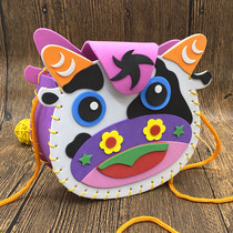 Childrens handmade bag diy kindergarten creative parent-child handmade material bag EVA cartoon sewing bag toy