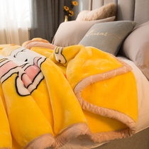 Double-layer thick blanket quilt coral fleece sheet student dormitory flannel winter warm nap small blanket