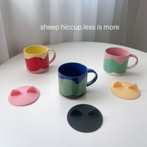 The little lamb homemade) ins minimalist cute silicone seal water glass cover cartoon macaron animal high face value cover