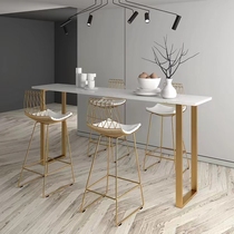 Nordic marble bar table and chairs simple against the wall long bar table balcony milk tea shop high table slate custom