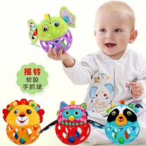jollybaby baby hand catching ball buckle hole toy ball Newborn tactile sensory integration training puzzle soft rubber ball