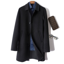Double-sided cashmere coat men long lapel wool jacket young and middle-aged business leisure 100% pure wool slim