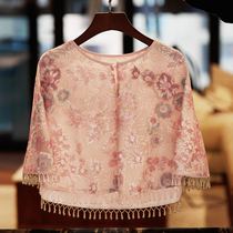 Shawl lace cheongsam improved 2021 new summer womens shawl top daily Joker retro Young