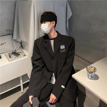 Japanese jacket Mens ins spring and Autumn fried street high-end suit dk uniform Ruffian handsome small suit oversize Hong Kong style