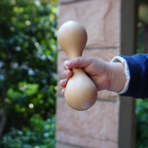 High-end boutique wooden sand hammer original wood color sand ball Orff percussion instrument kindergarten childrens music Toys