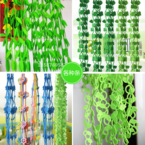 Kindergarten hanging corridor classroom Spring decoration Hanging mall shop Air hanging leaves swallow wicker