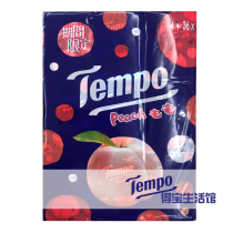 (Hong Kong version of peach flavor) Tempo Debo paper towel 36 small bags of handkerchief paper limited new packaging